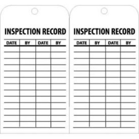 NMC NMC RPT112 Tags, Inspection Record, 6" X 3", White/Black, 25/Pk RPT112